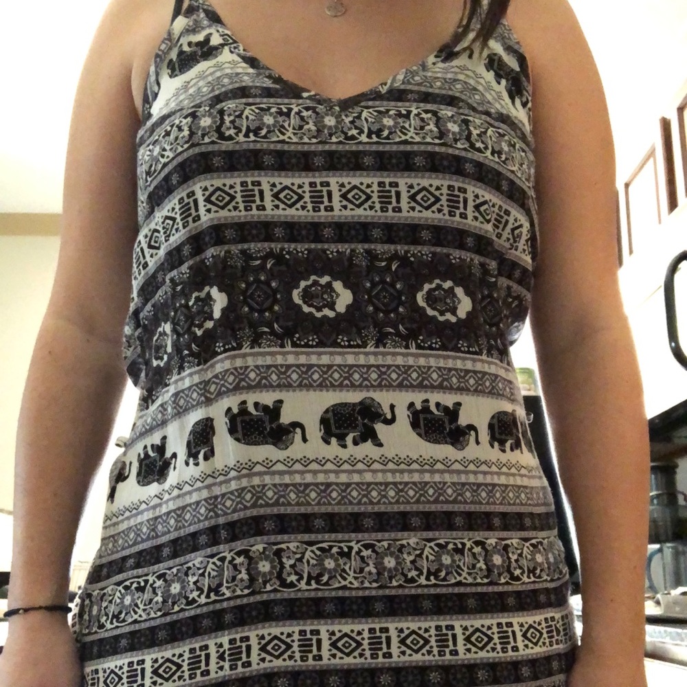 B&W Elephant Maxi Dress - Picture 5 of 6
